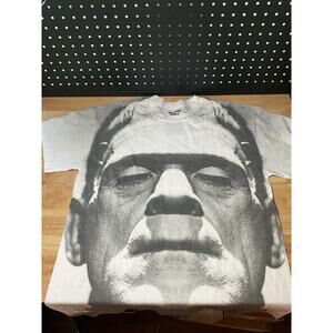 Men's Medium 2-Sided All Over Print Frankenstein T-Shirt Tee Universal Monsters
